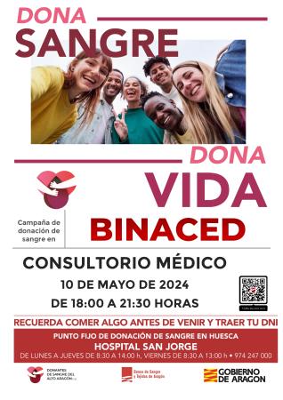 Imagen DONACIÓN DE SANGRE EN EL CONSULTORIO MÉDICO DE BINACED
