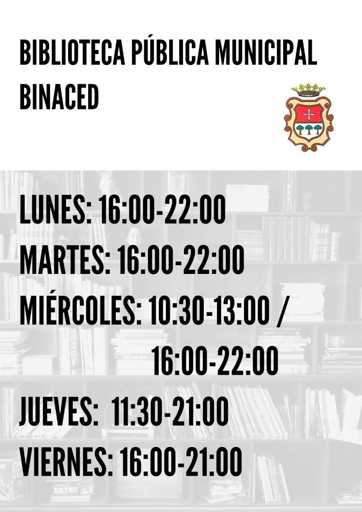 Imagen Ampliación de horario en la Biblioteca municipal de Binaced