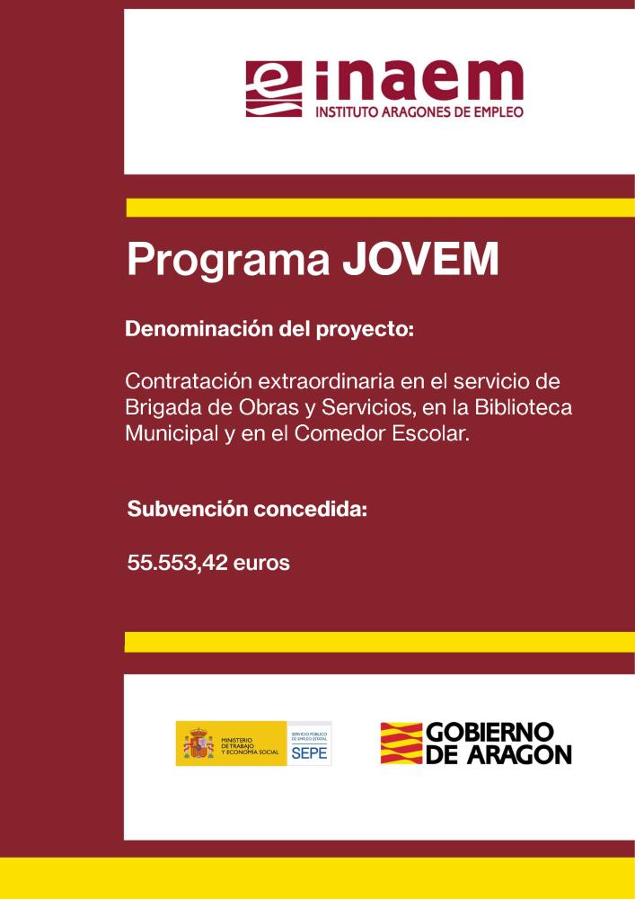Imagen El INAEM, a través de su Programa JOVEM, subvenciona la contratación de cuatro personas jóvenes para varios servicios del Ayuntamiento